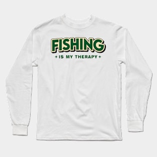 Fishing Is My Therapy Retro Style Long Sleeve T-Shirt